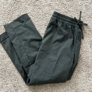 Banana Republic Tapered Fit Grey Cinched Elastic Waist Trousers